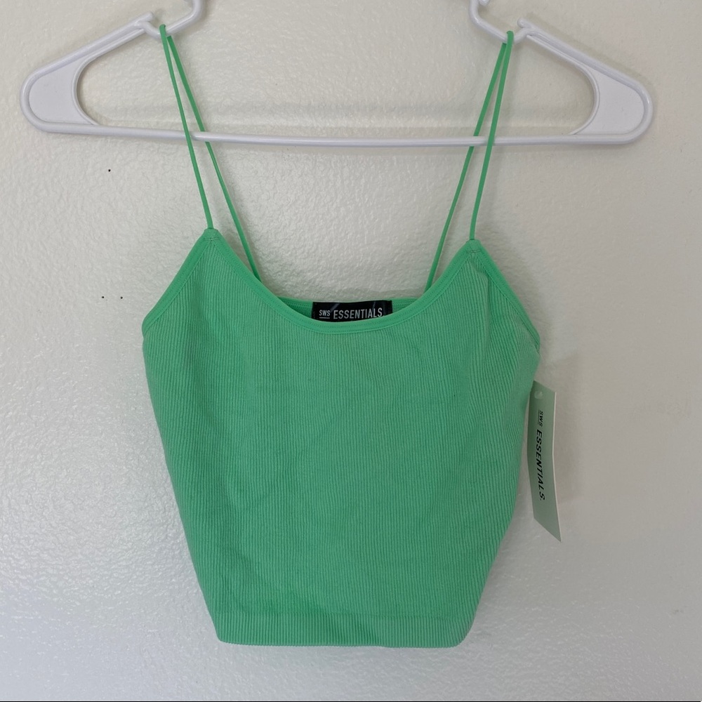 Essentials Lime Green Cropped Tank Top